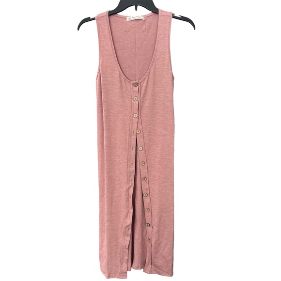 NWT Free People Size XS Gia Long Vest Lilac Wine Mauve Ribbed Sleeveless Boho - Picture 2 of 11